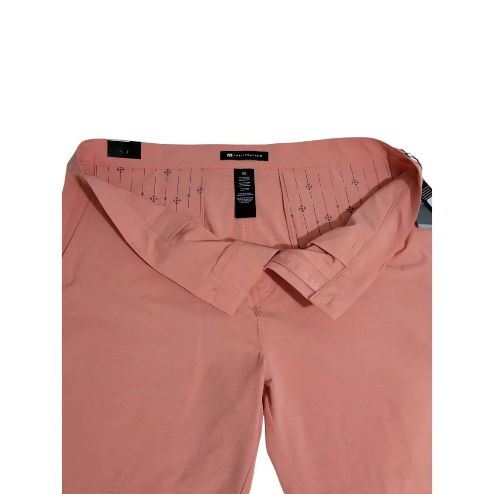 Travis Mathew Tech Chino Shorts Mens Size 42 Coral Orange 8